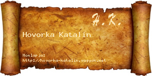 Hovorka Katalin névjegykártya